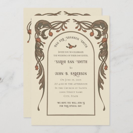 granaatappel booguitnodiging kaart (Voorkant / Achterkant)