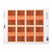 Granaatappel bookplate etiket (Full Sheet)