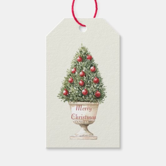 Granaatappel Boom Kerstmis Cadeaulabel (Voorkant)