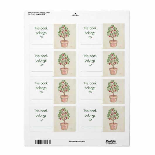 Granaatappel Boomboek label (Full Sheet)