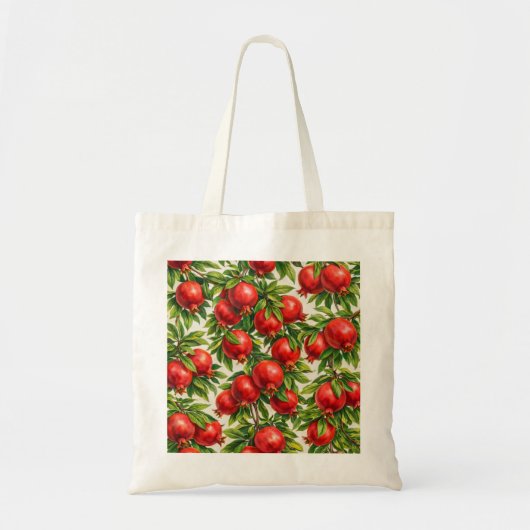 Granaatappel botanisch patroon tote bag (Voorkant)