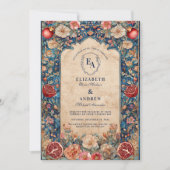 granaatappel botanische bruiloft kaart (Voorkant)