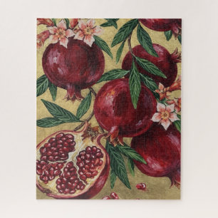 Granaatappel botanische olieverfschildering wandku legpuzzel