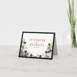 GRANAATAPPEL bruiloft dank u gevouwen Wenskaart Bedankkaart