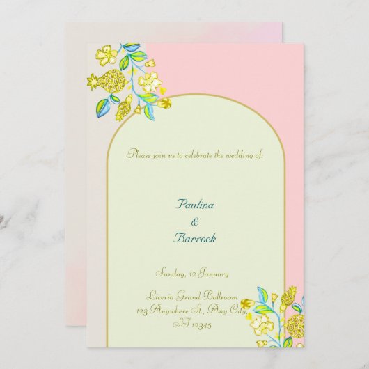 granaatappel bruiloft uitnodiging (Voorkant / Achterkant)