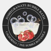 Granaatappel Bubble Bath label (Voorkant)