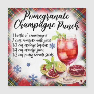 Granaatappel Champagne Punch Magnetische Kaart