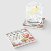 Granaatappel Champagne Punch Recept Onderzetter (Zijkant)