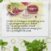 Granaatappel Champagne PunchRecept Kerstmis ontwer Theedoek (Gevouwen)