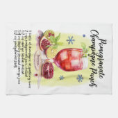 Granaatappel Champagne PunchRecept Kerstmis ontwer Theedoek (Horizontaal)