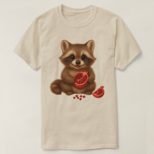 Granaatappel & Cute Wasbeer Baby Retro   Herfst Fr T-shirt