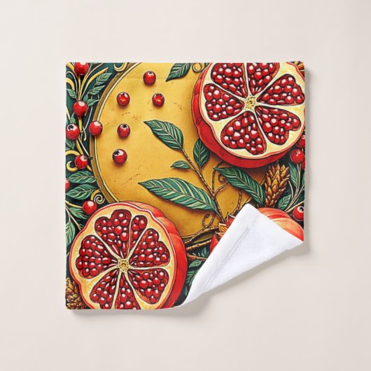 Granaatappel Elegance Art Print Bad Handdoek (Wasdoekje)