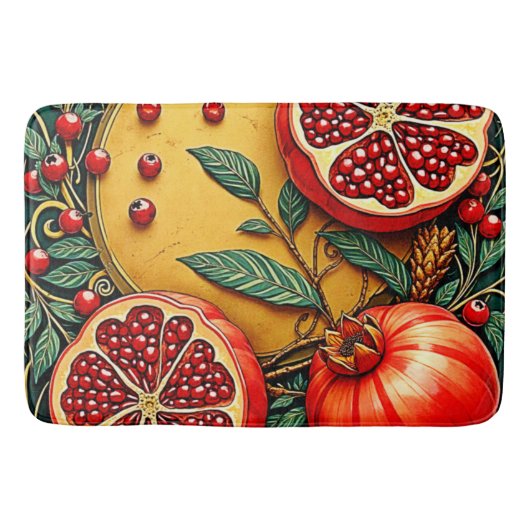 Granaatappel Elegance Art Print Badmat (Voorkant)