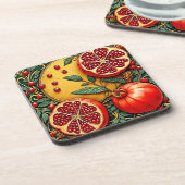 Granaatappel Elegance Art Print Bier Onderzetter (Linkerzijde)