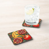 Granaatappel Elegance Art Print Bier Onderzetter (Rechterzijde)