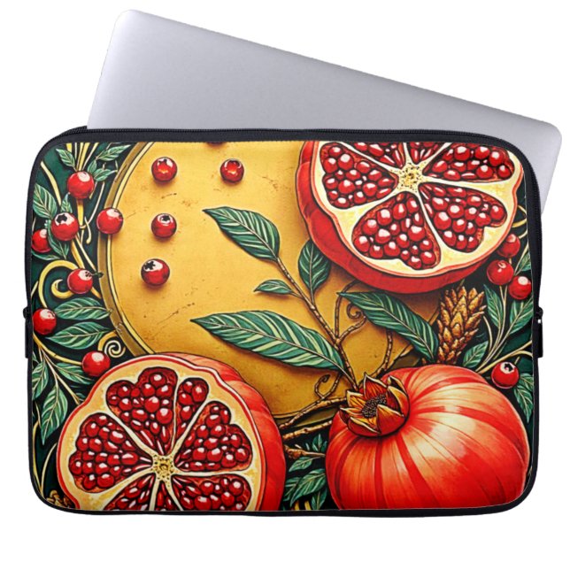 Granaatappel Elegance Art Print Laptop Sleeve (Voorkant)