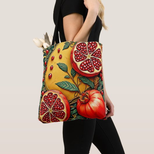 Granaatappel Elegance Art Print Tote Bag (Dichtbij)