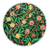 Granaatappel en bloemen op takken keramische knop (Voorkant)
