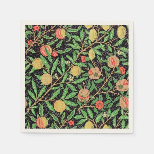 Granaatappel en bloemen op takken servet (Voorkant)