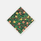 Granaatappel en bloemen op takken servet (Hoek)