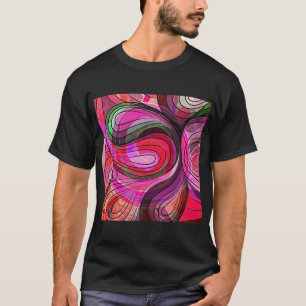 Granaatappel en graniet Doodle met zwarte lijnen T-shirt