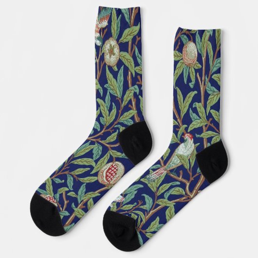 Granaatappel en kleine vogel, William Morris Sokken (Links)