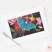 Granaatappel en Luna Moth Fine Art Stick 4 Pack Rechthoekige Sticker (Envelop)