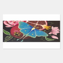 Granaatappel en Luna Moth Fine Art Stick 4 Pack