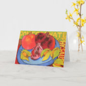 Granaatappel en Physalis Groeten Kaart (Gele Bloem)