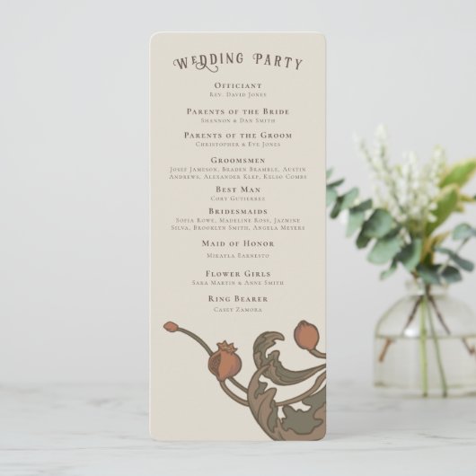  granaatappel fans programmakaart (Staand voorkant)