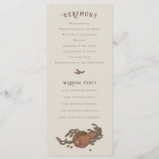 granaatappel fans programmakaart (Achterkant)