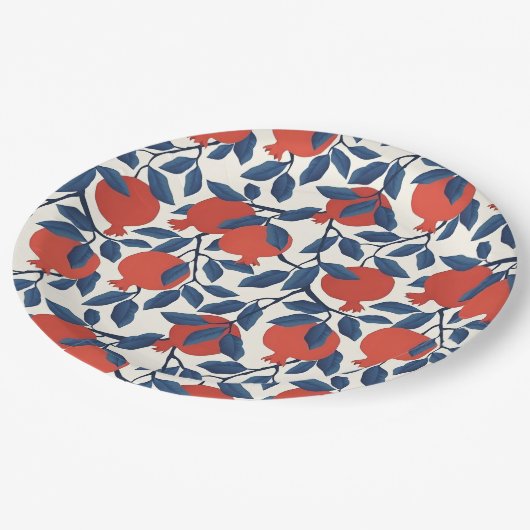 Granaatappel feestelijk papieren bordje (Gekanteld)