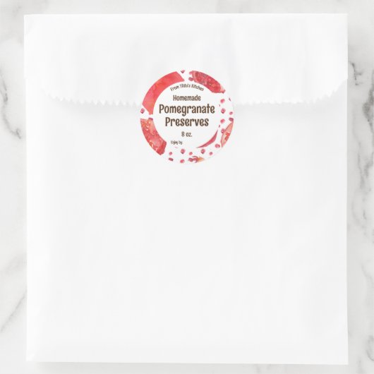Granaatappel Fruit Behoudt Jar Label (Tas)
