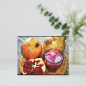Granaatappel Fruit en Sap Briefkaart (Staand voorkant)