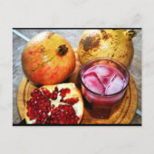 Granaatappel Fruit en Sap Briefkaart (Voorkant)