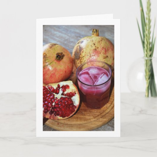 Granaatappel Fruit en Sap Portret Kaart (Voorkant)