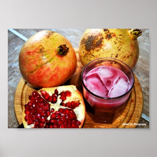 Granaatappel Fruit en Sap Poster (Voorkant)