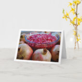 Granaatappel Fruit in Kom Portret Kaart (Gele Bloem)