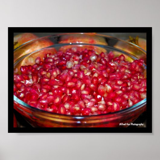 Granaatappel Fruit in Kom Poster (Voorkant)