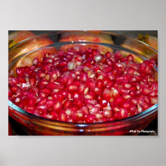 Granaatappel Fruit in Kom Poster (Voorkant)