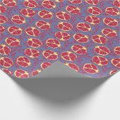 Granaatappel Fruit Naadloos Patroon Ontwerp Cadeaupapier (Hoek)