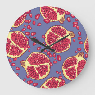 Granaatappel Fruit Naadloos Patroon Ontwerp Grote Klok