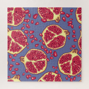 Granaatappel Fruit Naadloos Patroon Ontwerp Legpuzzel