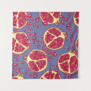 Granaatappel Fruit Naadloos Patroon Ontwerp Wandkleed