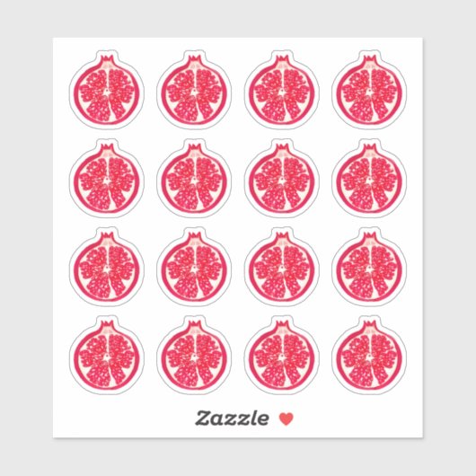 Granaatappel Fruit Painted Sticker (Vel)