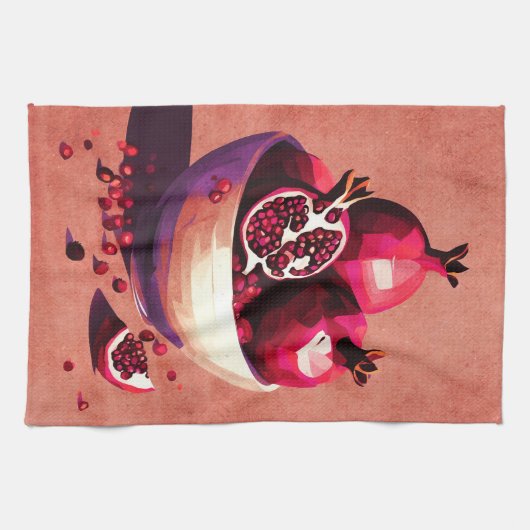 Granaatappel fruitschaal theedoek (Horizontaal)