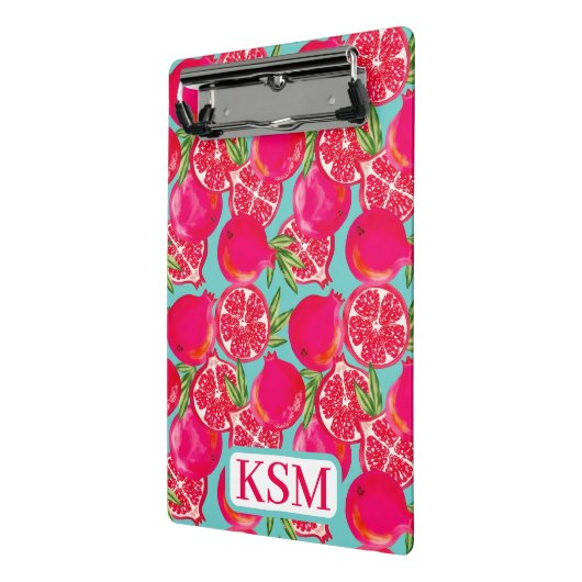 Granaatappel geschilderd monogram mini klembord (Angled2)