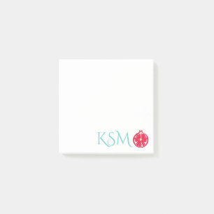 Granaatappel geschilderd monogram post-it® notes