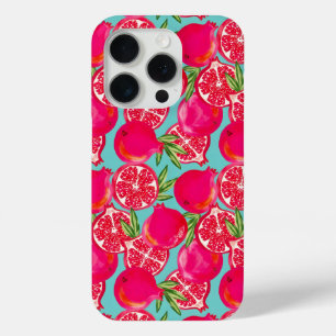Granaatappel geschilderde telefoonhoes iPhone 15 pro case