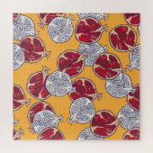 Granaatappel getekend: Handgemaakt patroon Legpuzzel (Horizontaal)